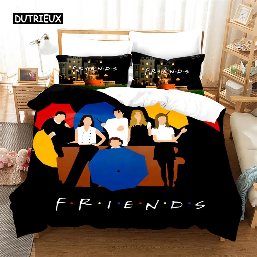 

Friends Movie Duvet Cover Black Comforter Cover Bedding Set Quilt Cover Set Movie Theme For Women Men Friends Gift Bedroom Decor