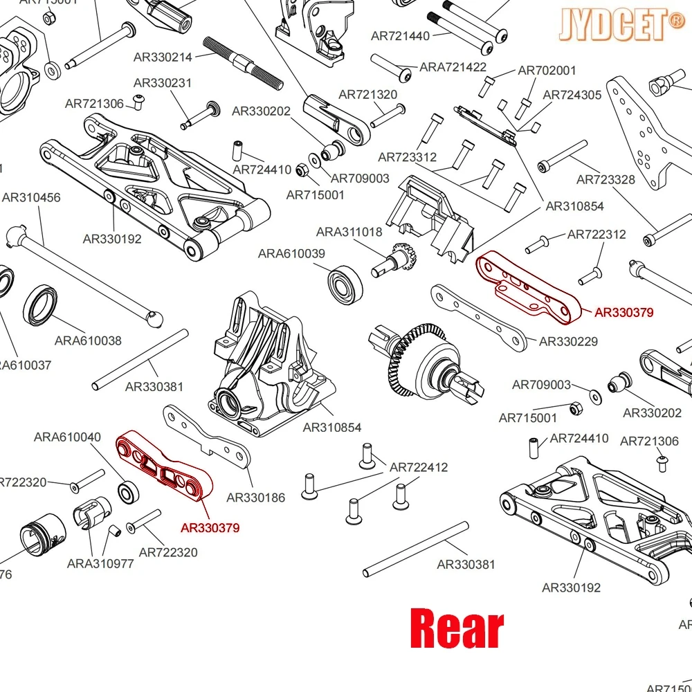 RC 1/5 ARRMA 크라톤 아웃캐스트용 알루미늄 서스펜션 행어 하부 암 마운트, # ARA330555 # ARA330556 # ARA330594 # ARA330588 ARA330557