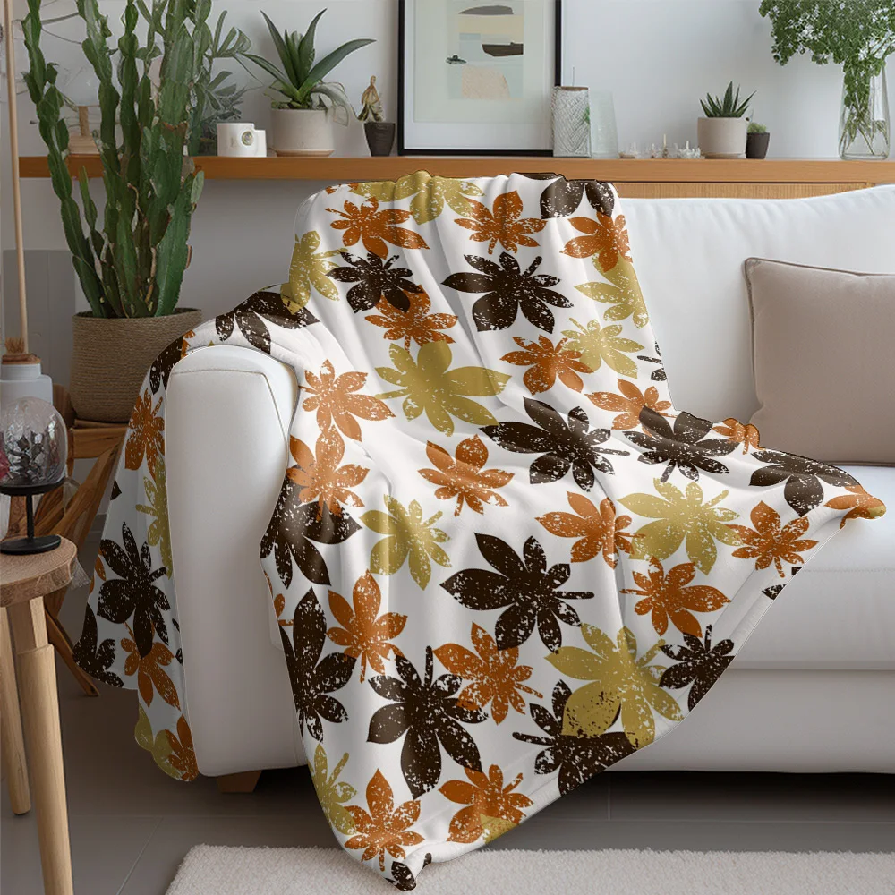 فو الفراء رمي بطانية الخريف الخريف ندفة الثلج طباعة مريحة لينة بطانية قطيفة ل أريكة سرير الديكور هدية