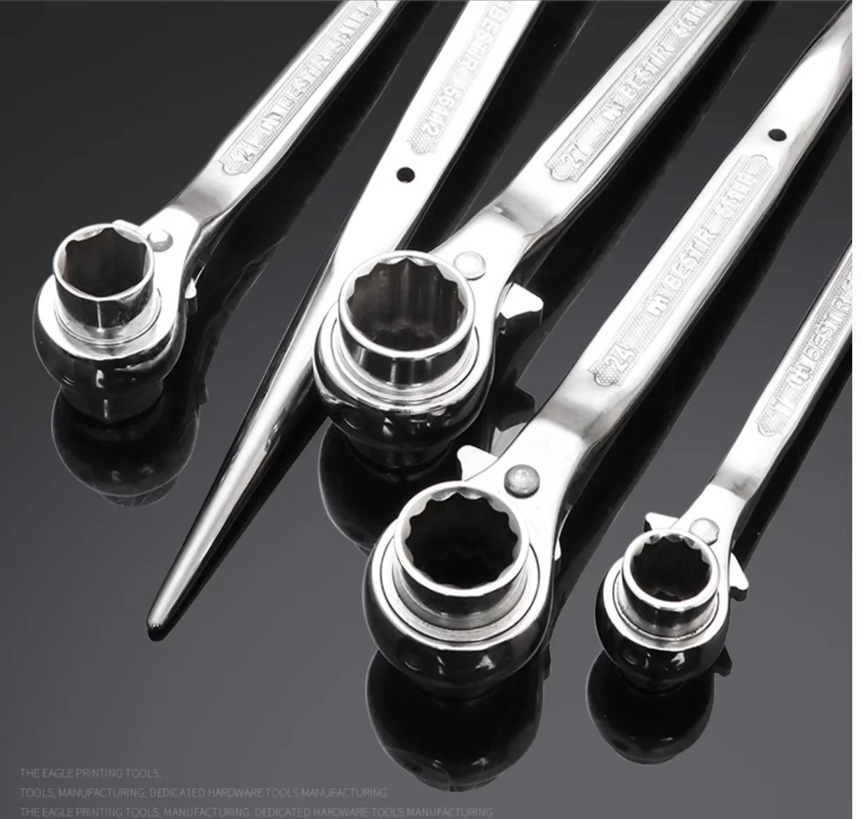 BESTIR-Werkzeug, scharfer Schwanz, Pflaumenblüte, bidirektionaler automatischer Ratschenschlüssel, müheloser und schneller Schraubenschlüsselhalter, Chrom-Vanadium – Detail 6