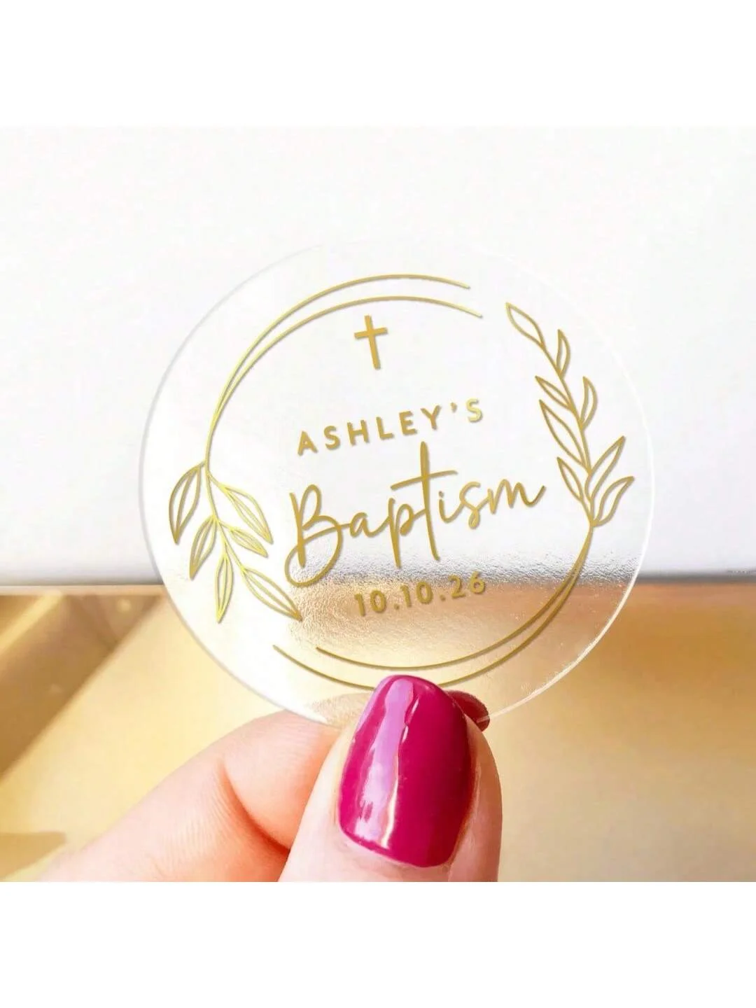 100 قطعة من ملصقات المفضلة للاسم الأول، ملصقات المناولة الأولى، مقاومة للماء 1.5 ~ 3 بوصة ملصقات المناولة المقدسة الأولى