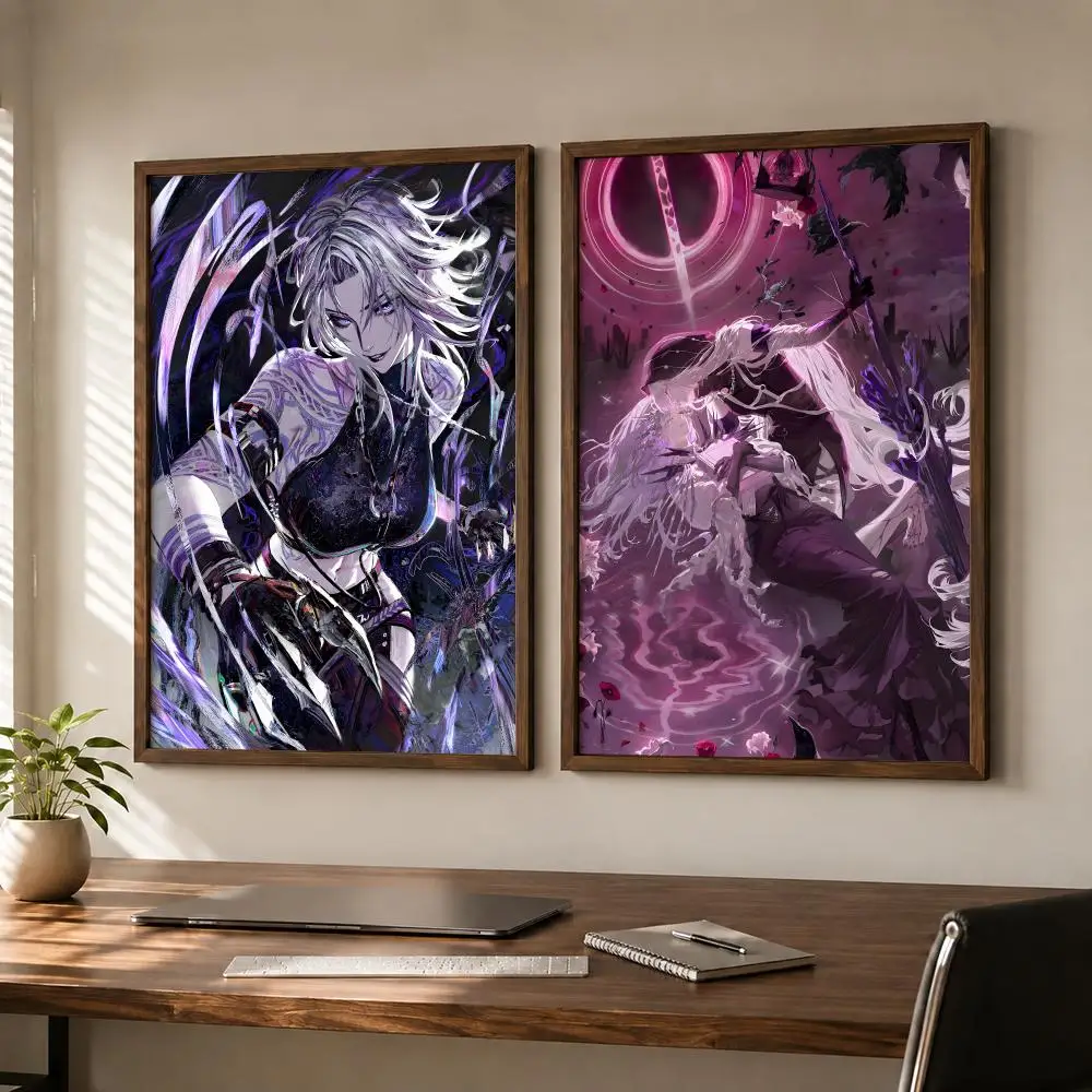 Dark Urban Fantasy Strategy Game Path to Nowhere Poster Self‑Adhesive Waterproof Sticker House  Coffee Bar Wall Art Home Decor