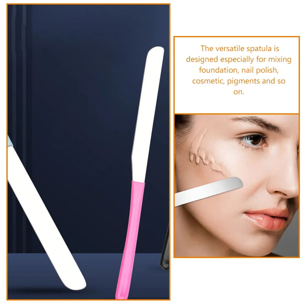 

Stainless Steel Makeup Spatula Mixer Tool Mixing Stick Foundation Pigments Nail Art Long Handle Durable Smooth Surface
