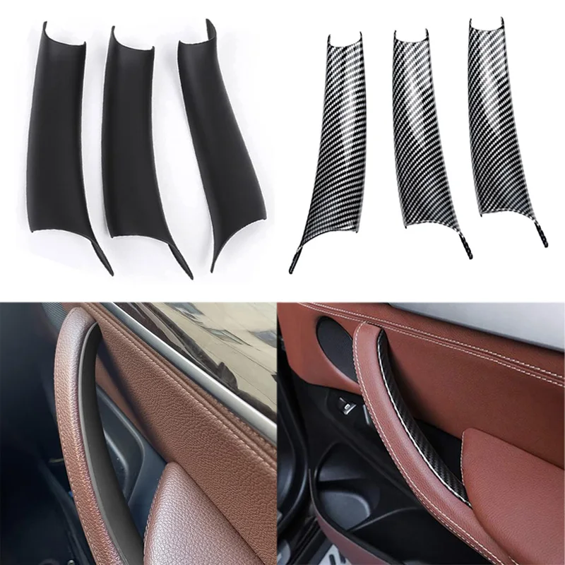 LHD/RHD 3PCS/Set Car Interior Door Pull Handle Cover Auto Accessories Fit For BMW X5 F15 2014-2018 / X6 F16 2015 2016 2017 2018