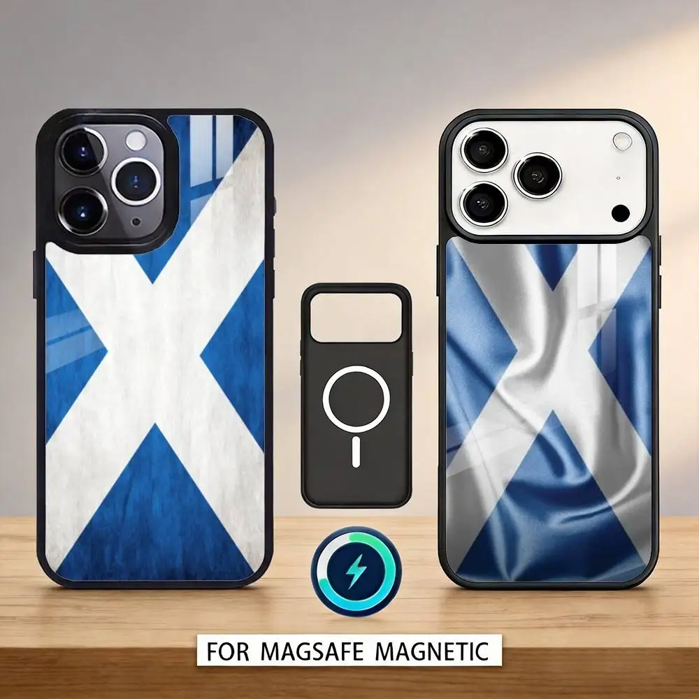

S-Scotland Scottish Flag Phone Case For iPhone 17,16,15,14,13,12,Pro,Max For Magsafe Magnetic Wireless Charging