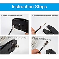 Practical 20 Pcs BNC Compression Connector 75 Ohm Coupler with Copper Pin for RG58-59 Crimper Video Plug Extension Coaxial Cable
