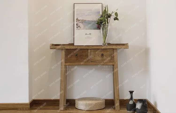 Modern simple solid wood table New Chinese entrance platform
