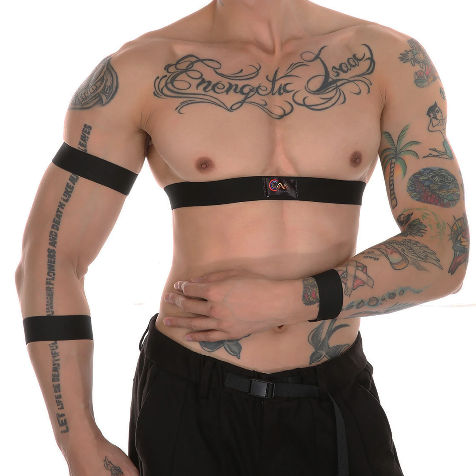 เร้าอารมณ์ Body Harness Man Bondage ชุดชั้นในเซ็กซี่ชายสายรัดยืดหยุ่นเครื่องราง Rave เครื่องแต่งกาย