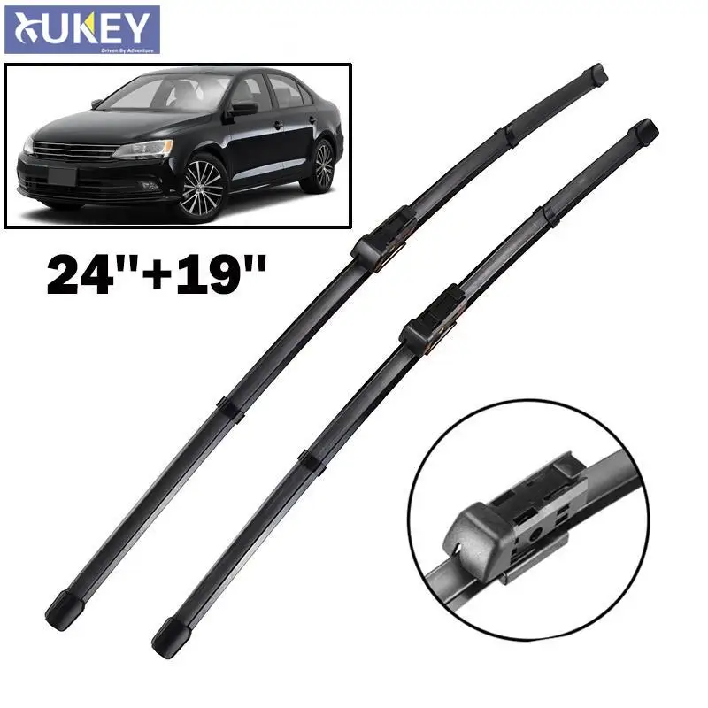 Xukey 2Pcs/set Front Windshield Wiper Blades Set For VW Jetta 6 A6 MK6 5C6 2018 2017 2016 2015 2014 2013 2012 2011 24