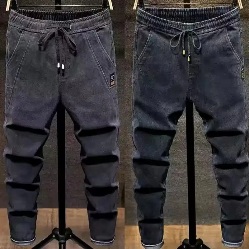 Men's Casual Straight Leg Jeans Wear Resistant Dirt Proof Loose Fit Spring Autumn Workwear Trousers Comfortable Cotton Denim