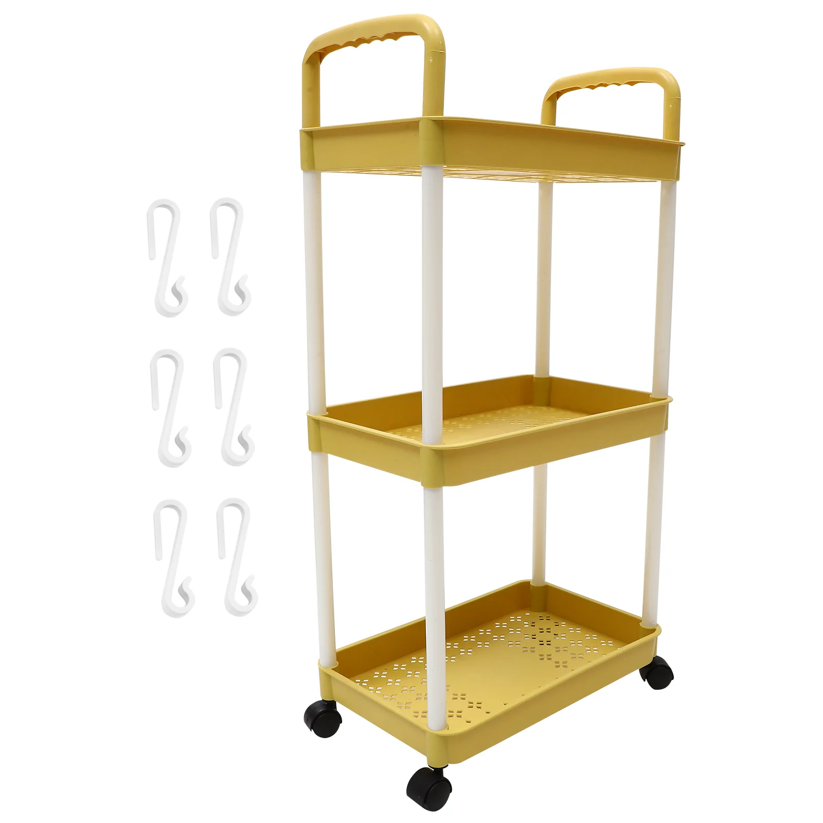 Storage Trolley Rack Cart Baby Stroller Shelf Home Rolling Utility Book Wheels Bathroom Organization Auxiliary With