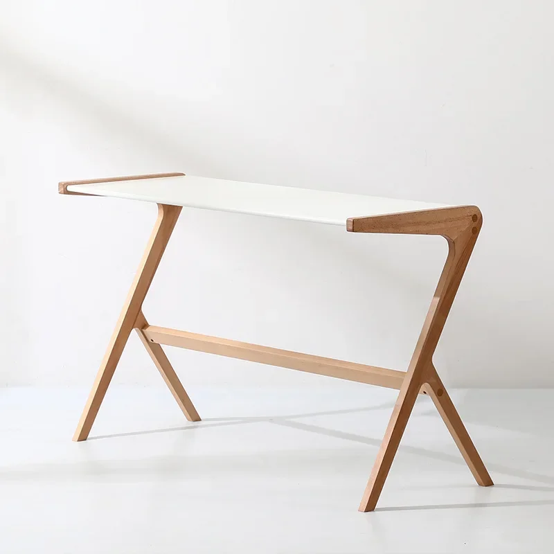 

Study solid wood desk Modern simple small apartment desk Household study table against the wall