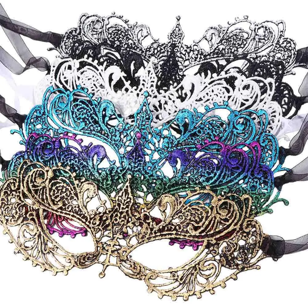 For Girl Hollow Show Face Mask Gift Eye Mask Fancy Halloween Supply Masquerade Lace Mask Dance Masks Venice Mask Party Supplies
