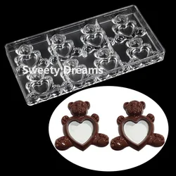 3D Bear Shape Love  Polycarbonate  Chocolate Mold Candy Cake Mould Confectionery Tool  Bakeware Pastry Baking Mold