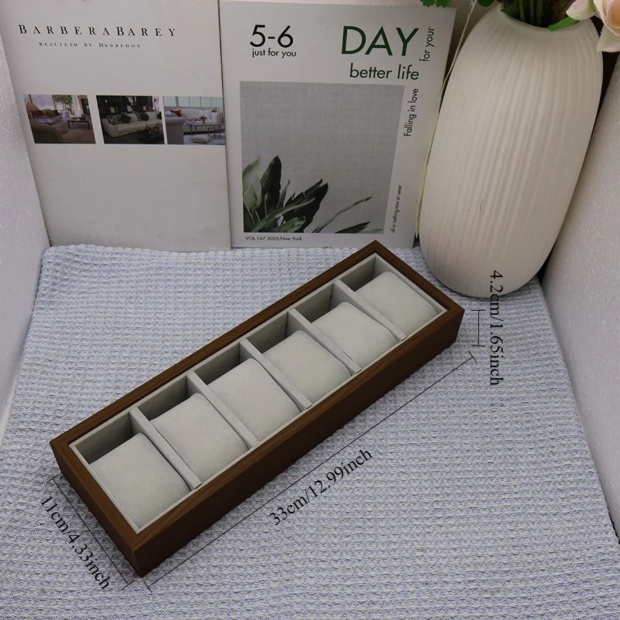 DOKW Jewelry Tray Wooden 6 Gri - Jewelry Store Mens Watches ulasan dan harga