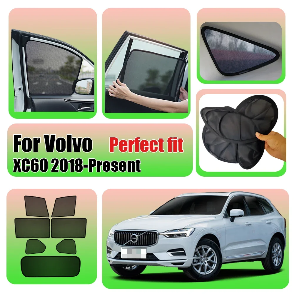 For Volvo XC60 2018-Present Car Front Shield Window SunShade Windshield Rear Side Window Curtain Sun Shade Visor