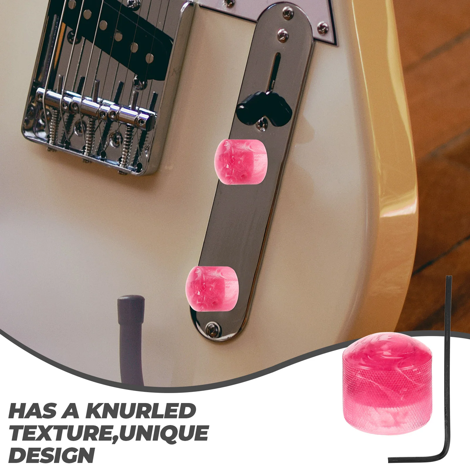 

1Set Electric Guitar Plastic Potentiometer Rotary Knobs Volume Tone Dome Replacement for Guitar Bass Bass Knob Wrenches