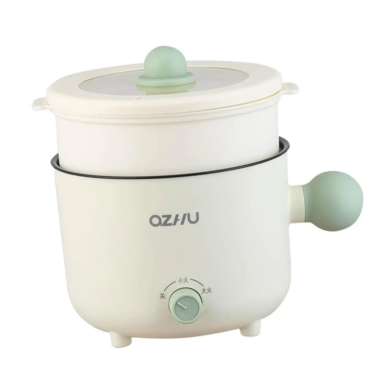 Electric Cooking Pot Nonstick Dry Protection Household Portable 1.8L Electric Rice Cooker for Pasta Eggs Oatmeal Cooking