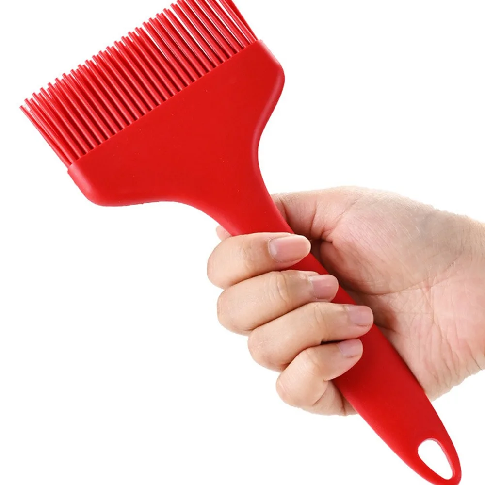 Extra Wide Basting Brush Practical Large Red Kitchen Brush Heat Resistant Silicone Oil Brush Cooking Grilling Baking