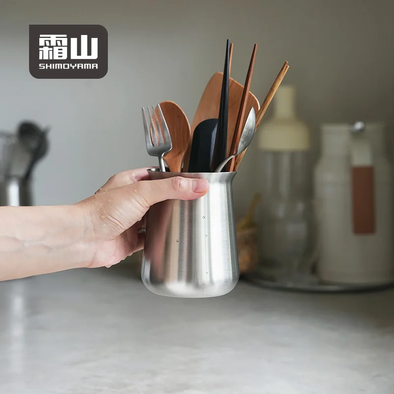 

SHIMOYAMA Stainless Steel Utensil Holder Silverware Container Organizer Kitchenware Storage Cube Dishwasher Safe for Kitchen