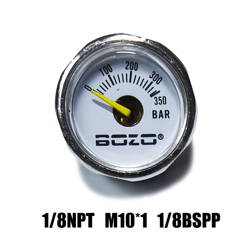 Mini 200bar 350bar Manometer Messgerät 1 Zoll 1/8NPT, 1/8BSPP, M10*1, M8*1 Hochdruck-Handpumpe Tauchen Bergsteigen – Detail 9