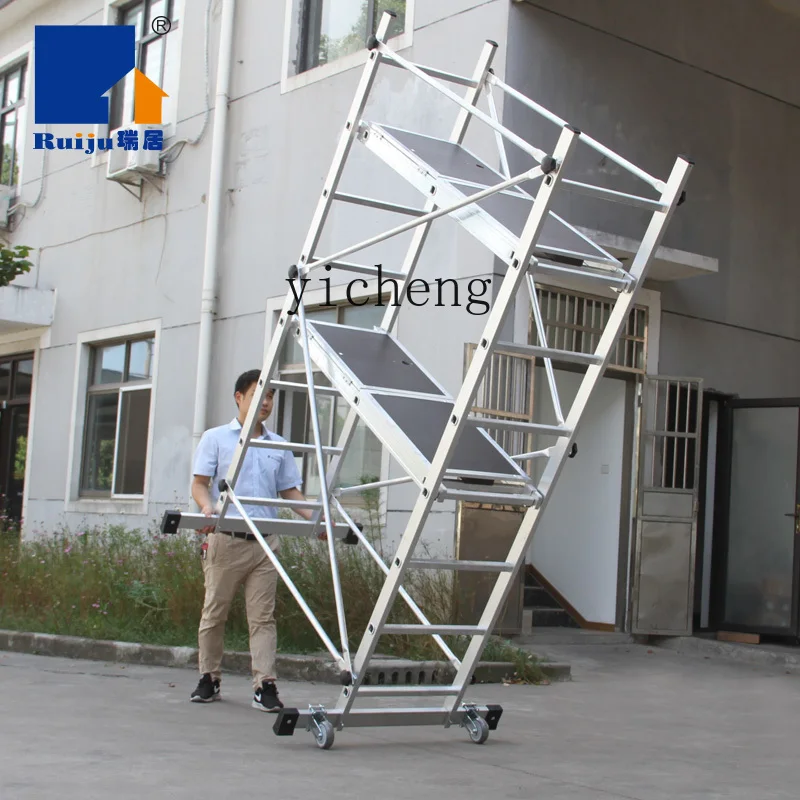 ZC Folding Aluminum Alloy Quick-Loading Scaffold Mobile/Portable Engineering Decoration Ladder