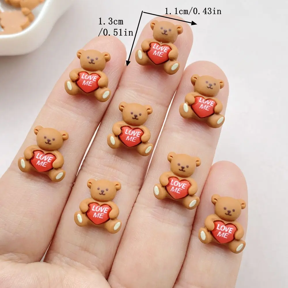 30Pcs Cute Mini Cartoon Little Bear Nail Art Resin Designer Charms DIY Craft For Nail 3D Decorations Jewelry