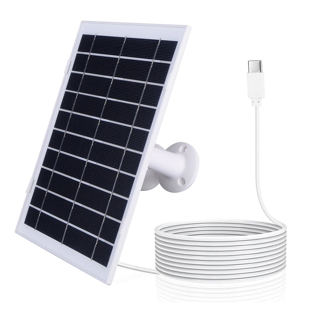 5V 30W Zonnepaneel Micro USB + Type-C 2in1 Outdoor Solar Oplaadpaneel 9.8Ft Oplaadkabel voor Beveiligingscamera voor Eufycam 3C/2C