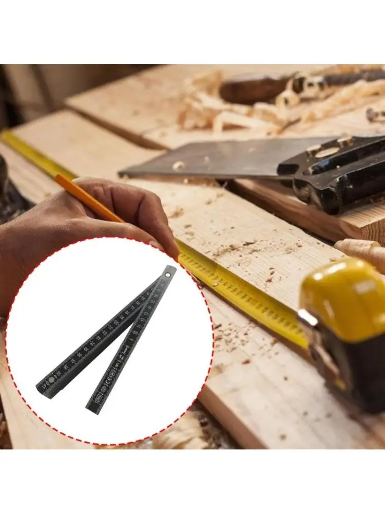 Outil mesure pliable robuste 2 m, conception robuste, idéal pour une utilisation dans construction