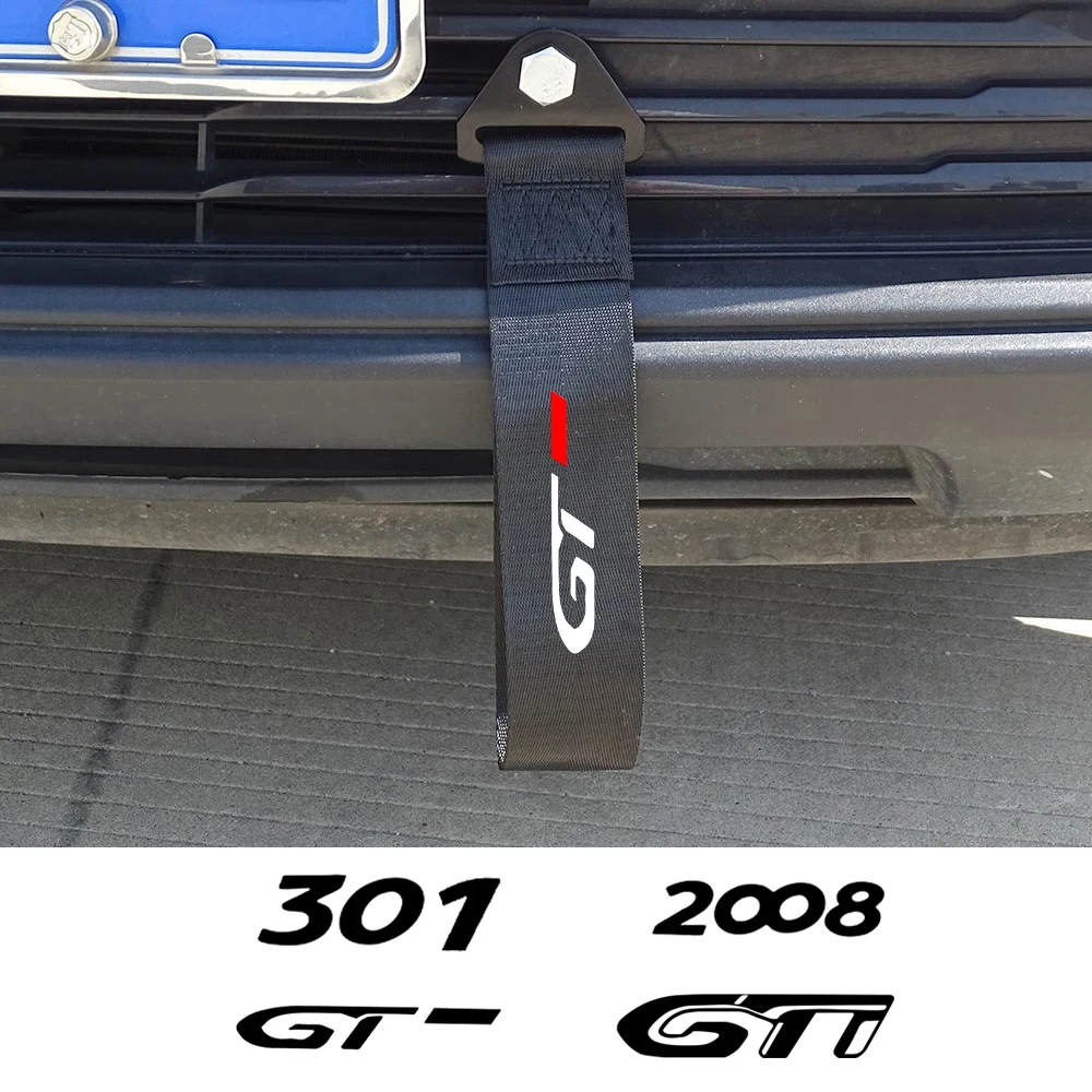 Car Grille Inlet Decor Bumper Towing Strap For Peugeot Partner 107 306 307 308 406 807 1007 2008 4007 GTI LON RIFTER Accessories