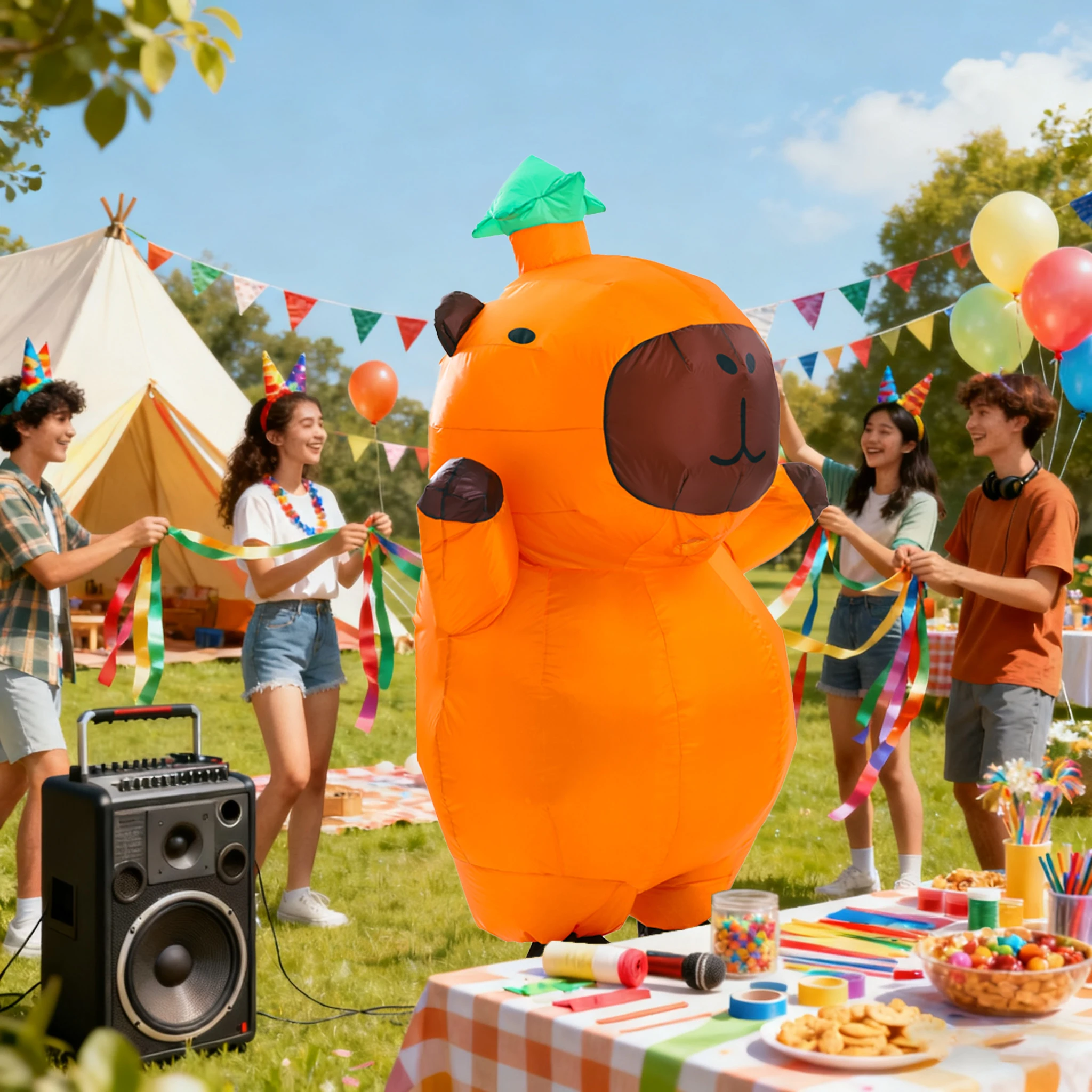 كابيبالا نفخ زي التميمة موكب الكبار شخصية تأثيري الحيوان عيد ميلاد هالوين حفلة الحدث نفخ مجموعة #2