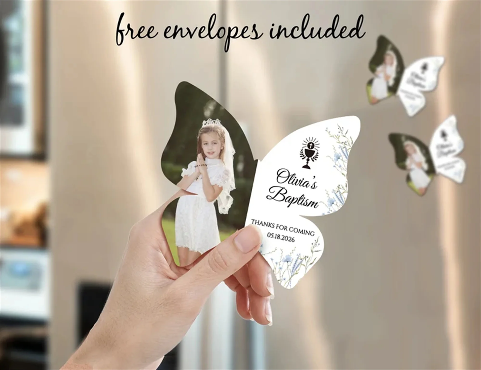 Favores magnéticos de bautismo para invitados/regalos de primera comunión/imanes fotográficos de bautismo/regalos de bautizo personalizables/regalos de bautismo/regalo