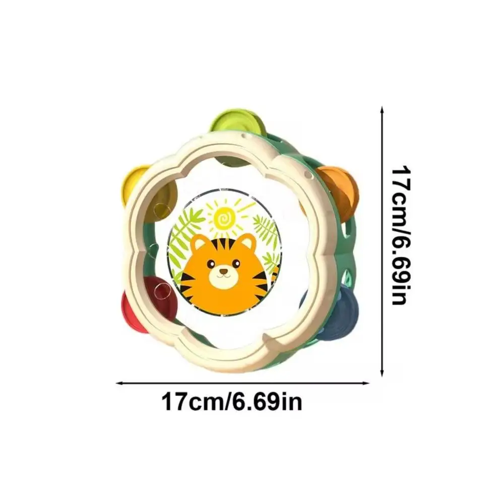 교육용 어린이 핸드 탬버린 그립 트레이닝, 만화 사슴, 어린이 핸드 벨, 다채로운 ABS 핸드 드럼, 어린이 선물