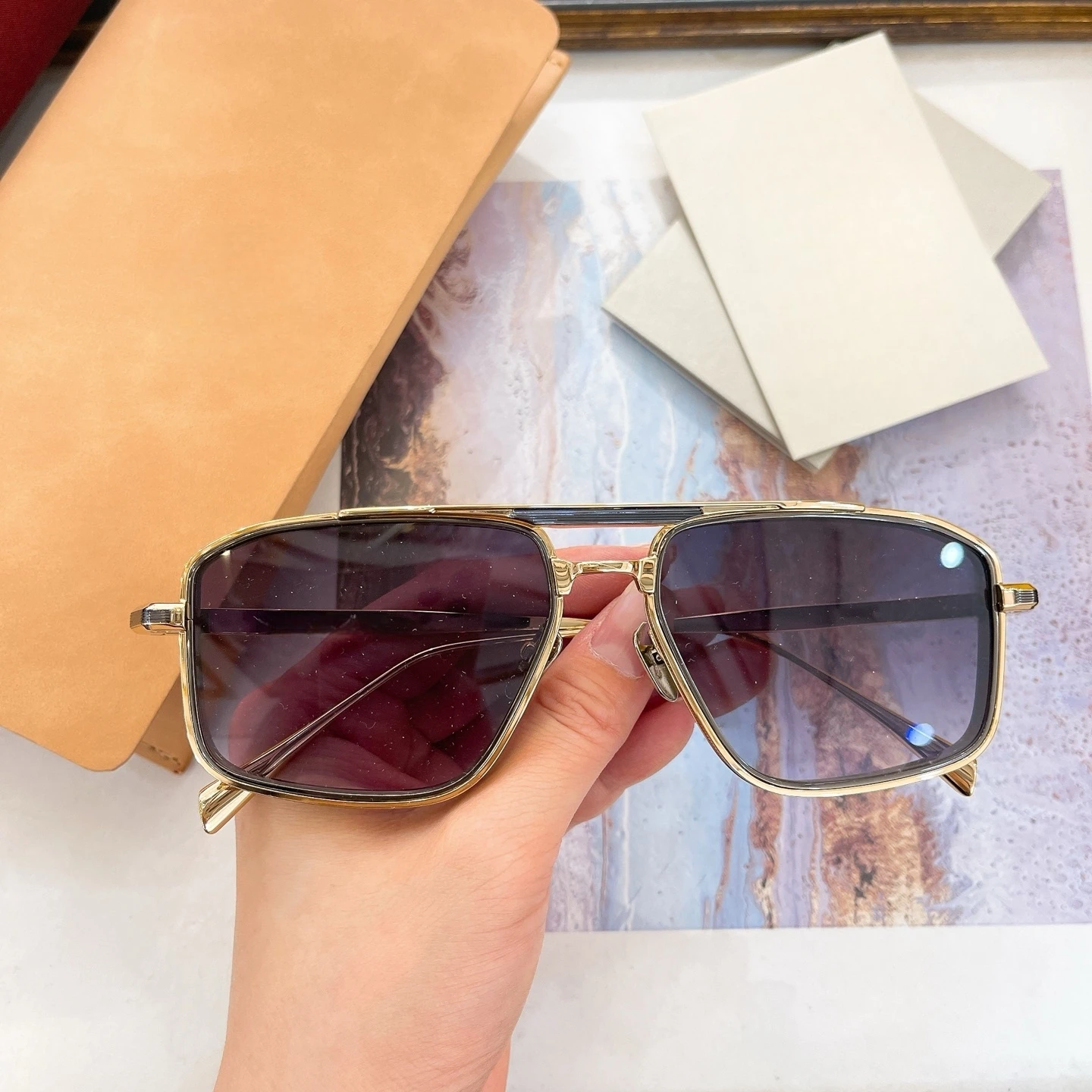 Мужские солнцезащитные очки унисекс из сплава, стильные женские солнцезащитные очки для улицы, модные женские солнцезащитные очки с ушками, солнцезащитные очки люксового бренда
