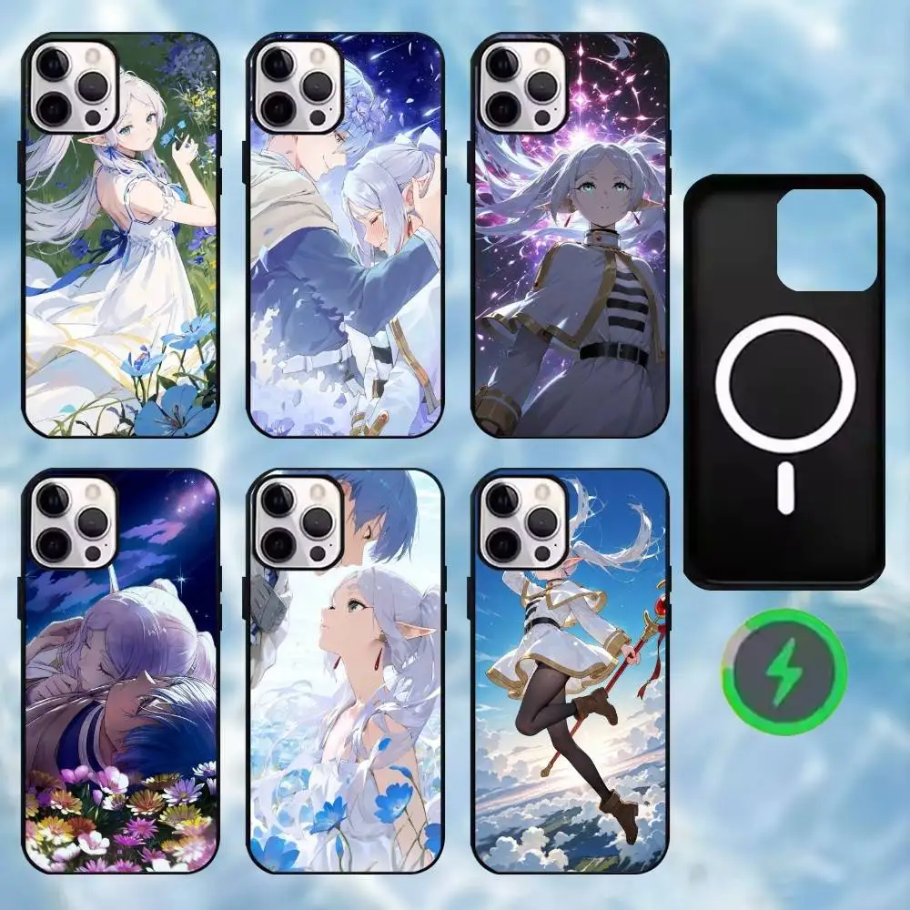 Funda de teléfono Sousou no Frieren para iPhone17,16,15,14,13,12,11 Plus,Pro Max magnética para carga inalámbrica Magsafe