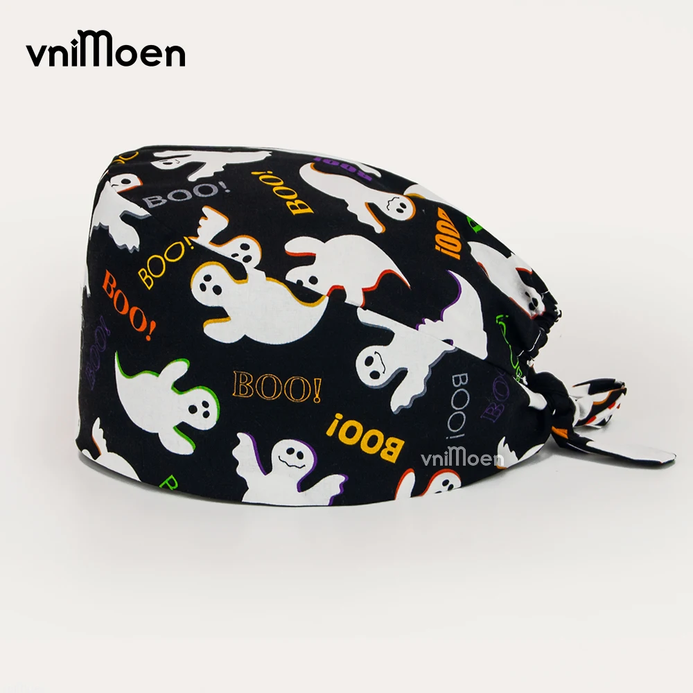 2024 جديد عيد الميلاد الدعك قبعات سانتا كلوز طباعة قبعة الحيوانات الأليفة الاستمالة وكالة غطاء الرأس العمل الدعك قبعة التمريض غطاء غبار #3