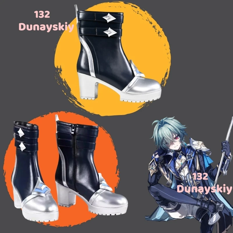 

Genshin Impact Lohen PU Cosplay Boots Knights of Favonius Halloween Carnival Costume Accessories