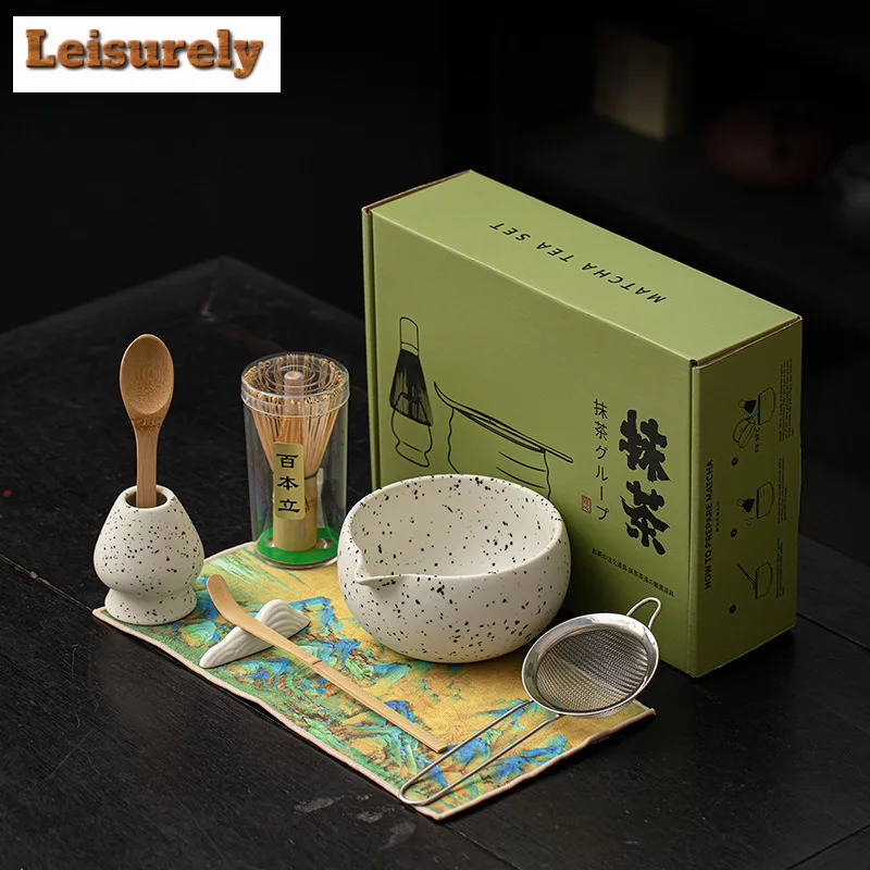 

Набор из восьми предметов «Кунжут Матча», японская чайная церемония, керамическая чаша, подставка для венчика, сто книг, династия песен, сто, принадлежности для рукоделия