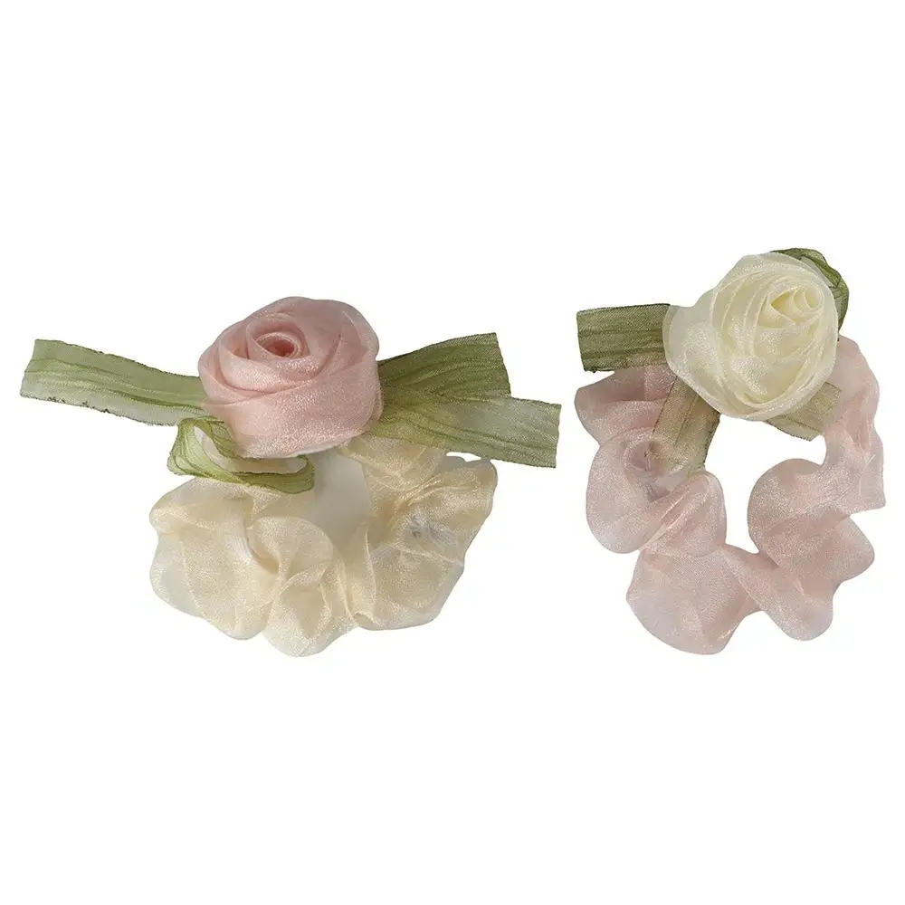 

Simple Gift Hair Ties Hair Band Women Hair Ring Ponytail Holder Rose Flower Hair Scrunchies Korean Style Hair Rope