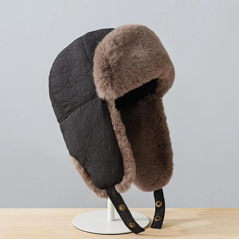 Bonnet de ski à oreillettes épais et confortable pour les activités de plein air, protège-oreilles doux et résistant au froid, accessoire de mode chaud pour l'hiver