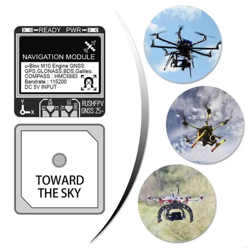 C7AB 1HZ-10Hz GNSS Navigation Navigation Module 1HZ-10Hz for UAVs Enhances Stability and Automatic Return to Launching Point