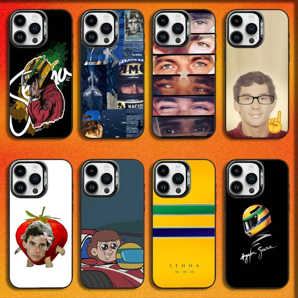 

Funny A-Ayrton S-Senna Phone Case For iPhone 16,15,14,13,12,11,Mini,Pro,E,MAX Black Candy Matte Shockproof Cover