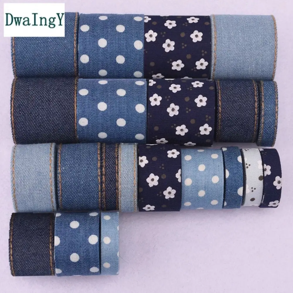 DwaIngY Denim wstążka 1 stoczni/dużo dla Diy Handmade prezent wysokiej jakości Craft pakowania włosów akcesoria pakiet materiałów ślubnych