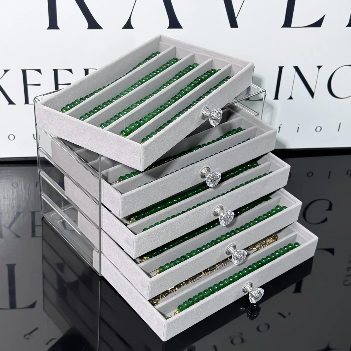 5‑Tier Necklace Tray, Multi‑Layer Jewelry Box, Multi‑Functional Jewelry Storage Organizer Case