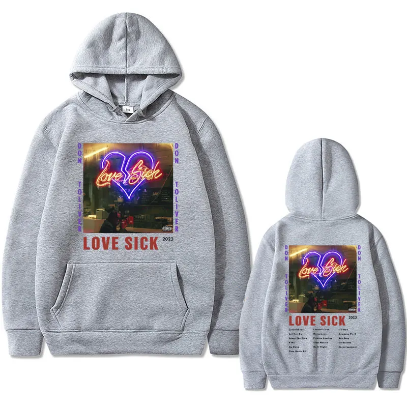 Rapper Don Toliver Love Sick Graphic Print Hoodie Male Fashion Vintage Hooded Sweatshirt Men Women Hip Hop Oversized Hoodies