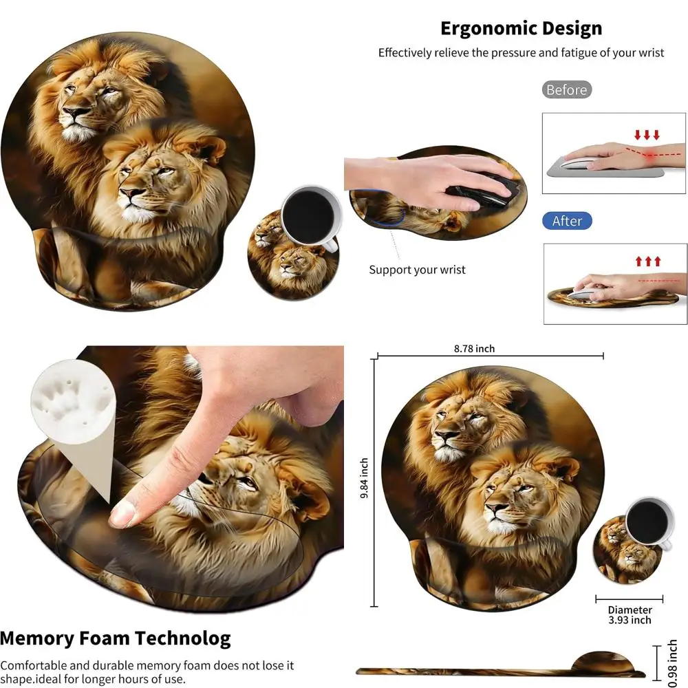 

Эргономичный гелевый коврик для мыши с поддержкой запястья, удобной подставкой и нескользящей основой для ноутбука и игр