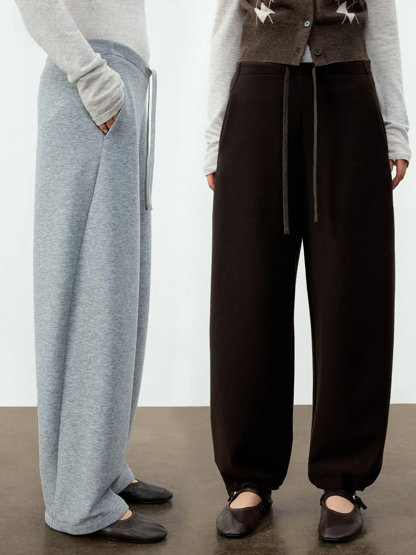 

Брюки Marllen Larse Wool Air Pants Upade Version, свободные прямые брюки с широкими штанинами и шнурком, повседневные брюки для женщин, удобные повседневные брюки.