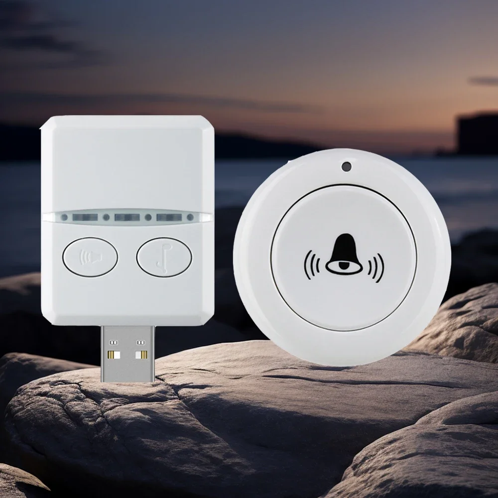 30 أغاني لحن حلقة الباب الذكية المنزل اللاسلكية الذكية USB جرس الباب استقبال التحكم عن بعد للمنزل فندق حلقة الباب اللاسلكية