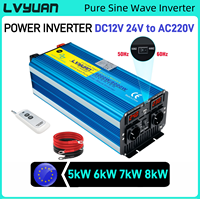 LVYUAN Power Inverter Pure Sine Wave 5kW/6kW/7kW/8kW Peak Power DC12V DC24V to AC220V for Refrigerator/Kettle/Microwave