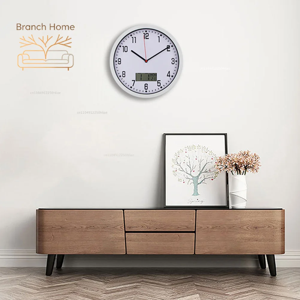 Quartz Wall Hygrometer Hanging Clock With Humidity And Temperature Clock Operated Silent Home Office Garden Use